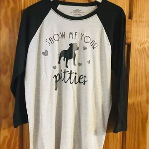 New Misses XL Baseball Shirt Show me your Pitties